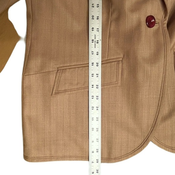 AMANDA SMITH Suit Jacket Blazer Tan Pinstripe 16W - NWT - Picture 6 of 11